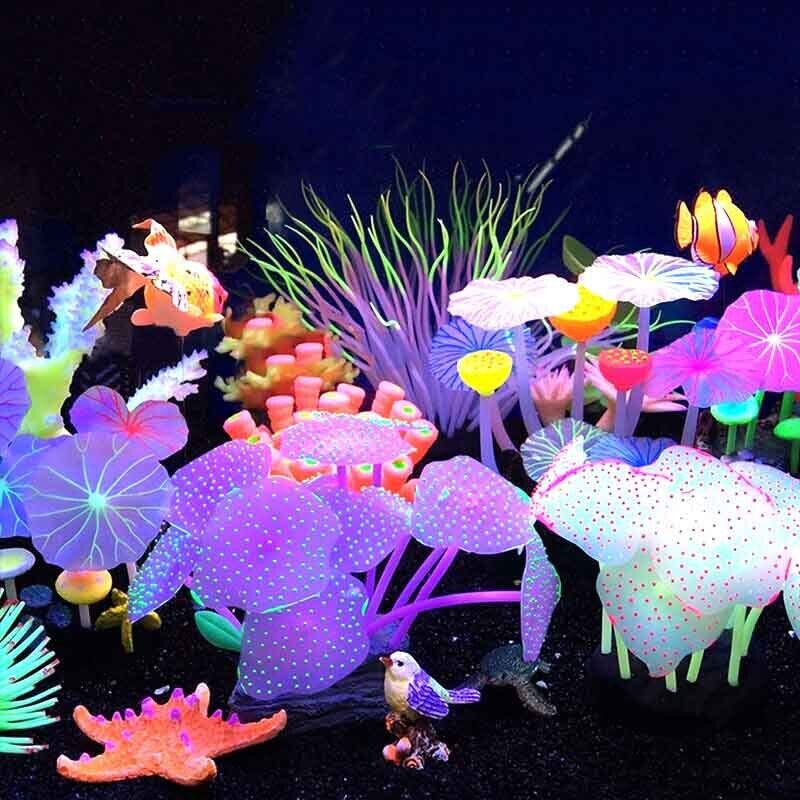 Aquarium Fish Only - Silicone Glowing Landscape Artificial Fish Tank