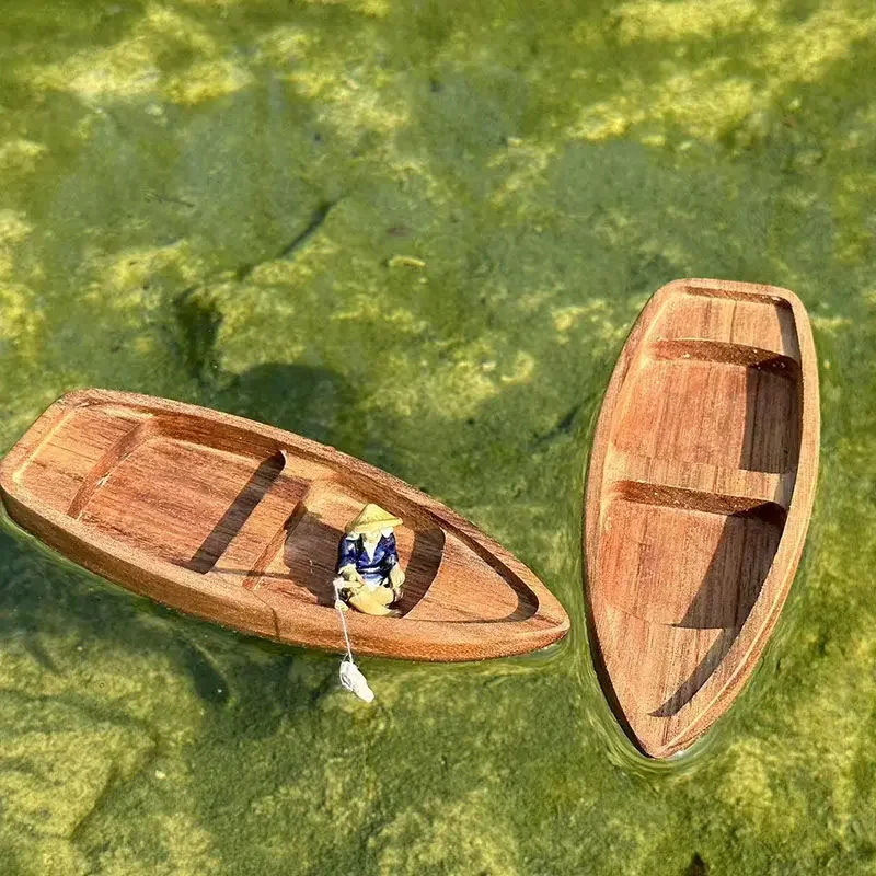 Aquarium Fish Tank Price - Handmade Wooden Boat Mini Floating Boat