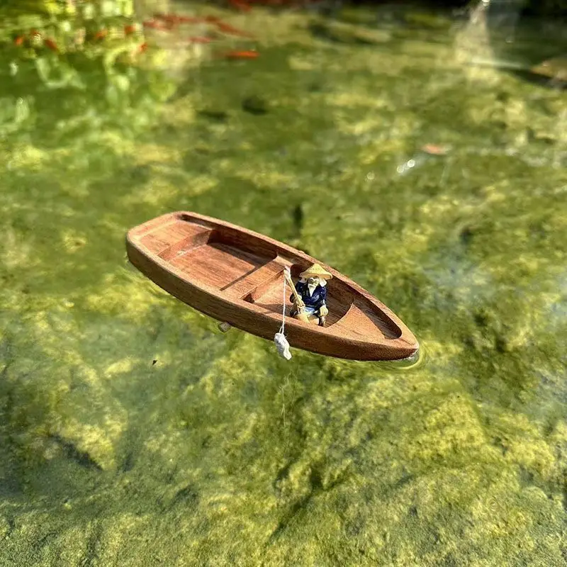 Handmade Wooden Boat Mini Floa - Aquarium Fish Tank Price review and price