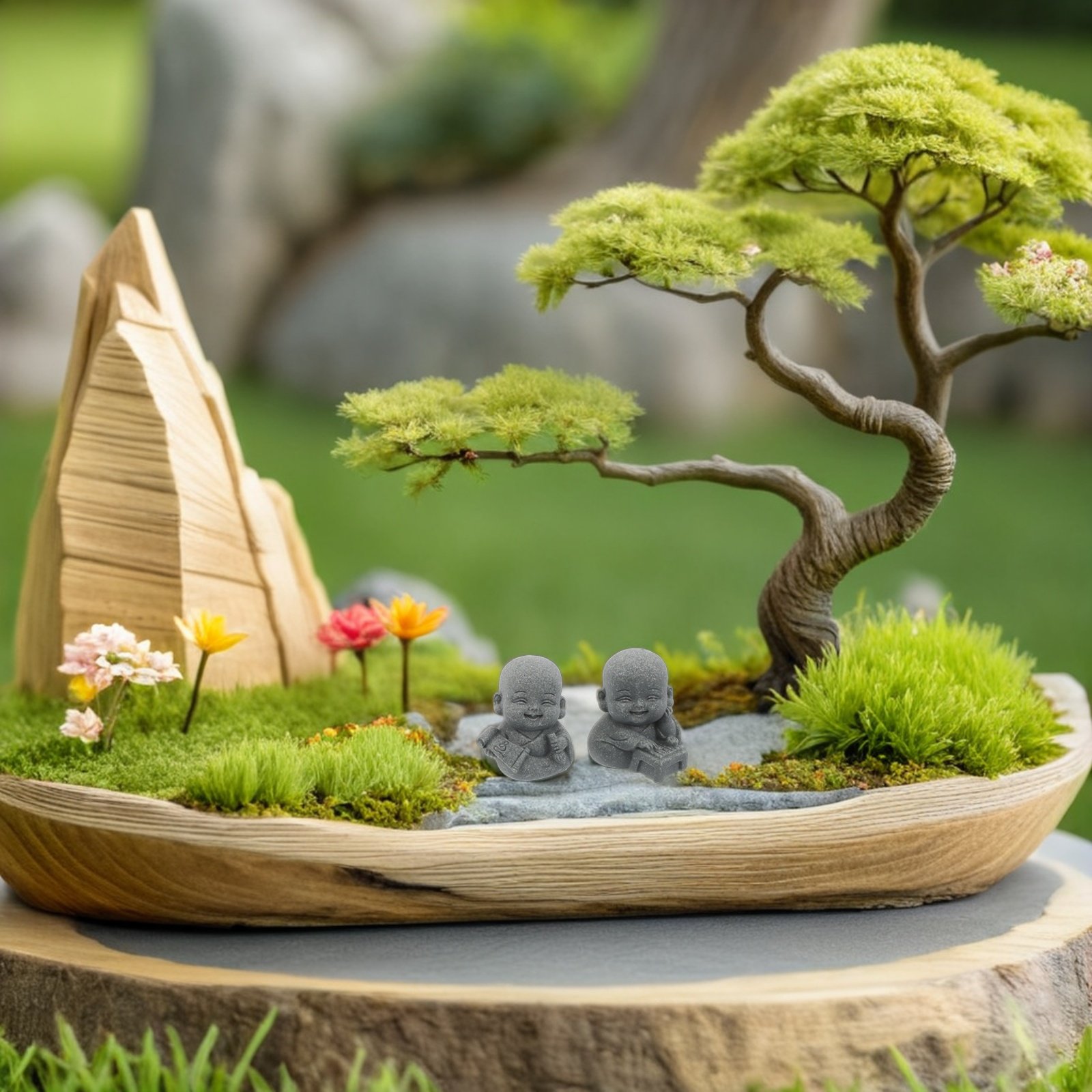4Pcs Sandstone Zen Monk Statue - Aquarium Fish Japanese review and price