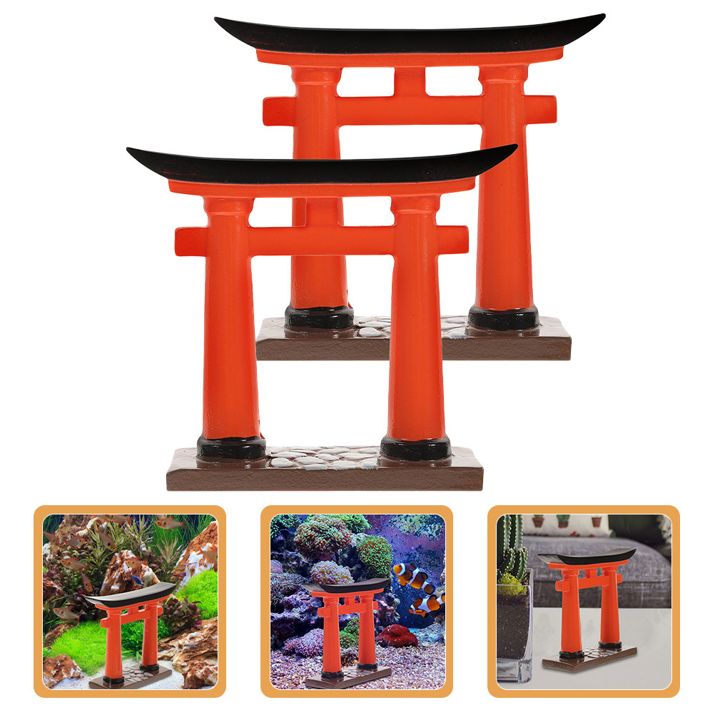 2Pcs Japanese Resin Torii Gate - Aquarium Fish Japanese review and price